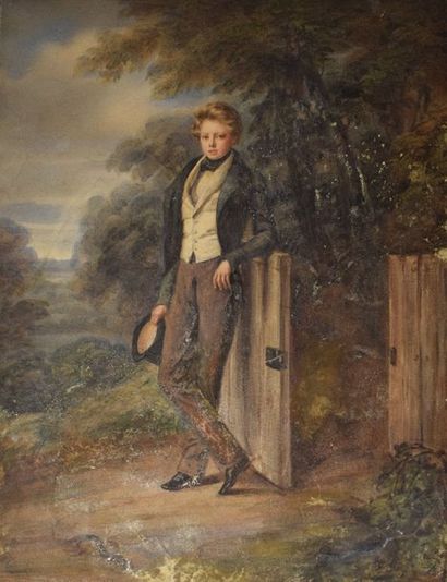 null ECOLE FRANCAISE, première moitié du XIXème siècle 	 	 

Portrait d'un jeune...