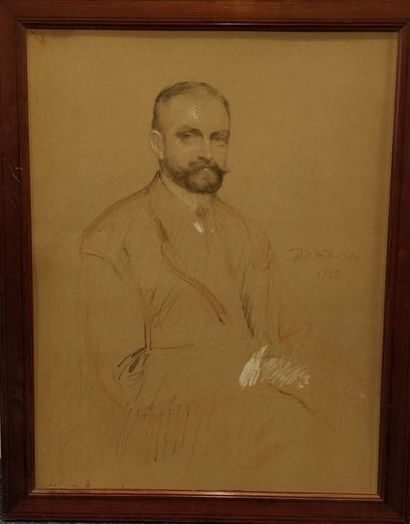null WIDHOPFF David Osipovitch, 1867-1933, 

Portrait d'homme, 1913, 

dessin aux...