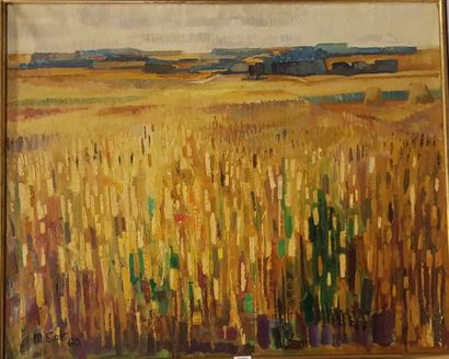 SIRET Michel (XXème siècle) 
Le champ de blé 
Huile sur toile signée en bas à gauche...