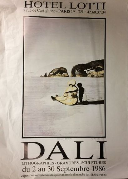 null Lot d'affiches d'exposition : 

- Dali, Hotel Loti, 1986 (mauvais état)

- Celso...