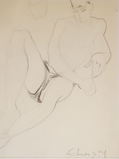 null COPPE Roger (1928) 

Ensemble de 5 oeuvres sur papier : 

Etude de femme, crayon,...