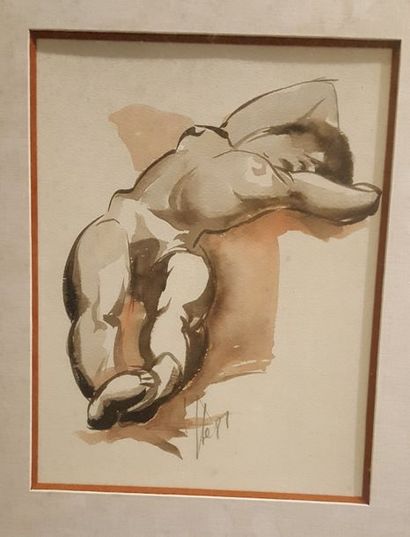 null COPPE Roger (1928) 

Nu féminin

Encre et aquarelle sur papier 

26 x 33 cm....