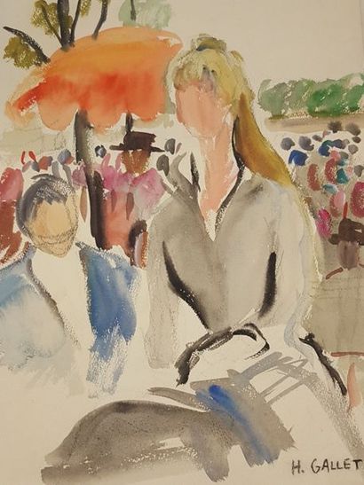 null GALLET Hélène (1905-1987)

Femme dans la foule 

Crayon et aquarelle signé en...
