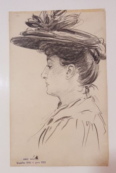 null WAUTERS Emile Charles (1846-1933), attribué à

Profil d'élegante au chapeau

Dessin...