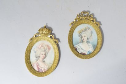 null VIGÉE-LEBRUN Louise-Élisabeth (1755-1842) d'après 

Deux miniatures sur ivoire...