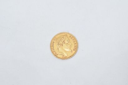  Pièce en or de 20 Francs Napoléon III tête laurée (1862 A). 
TTB. 
Poids : 6.45...