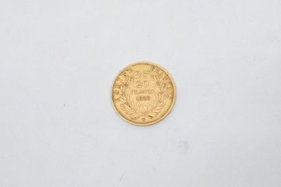 null Pièce en or de 20 francs Napoléon III, tête nue. (1860 BB). 

TB à TTB. 

Poids...