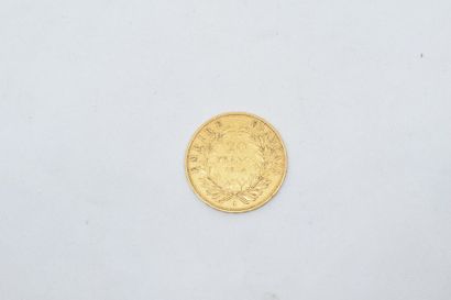  Pièce en or de 20 Francs Napoléon III tête nue, 1854A. 
TTB. 
Poids : 6.45 g. 