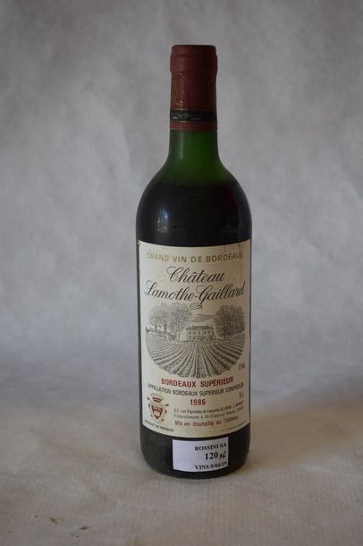6 	bouteilles 	CH. 	LAMOTHE-GAILLARD, 	Bordeaux...