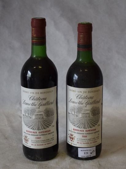  12 	bouteilles 	CH. 	LAMOTHE-GAILLARD, 	Bordeaux Supérieur 	1986	 (MB) 	 
 
