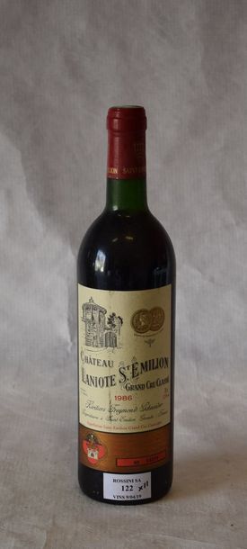  11 	bouteilles 	CH. 	LANIOTE, Grand Cru 	St-Emilion 	1986	 (elt, 3 J) 
 
