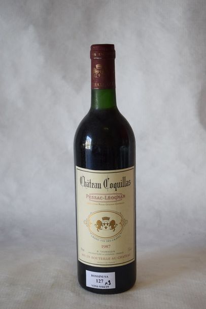  9 	bouteilles 	CH. 	COQUILLAS, 	Pessac-Léognan 	1987	 (J) 

