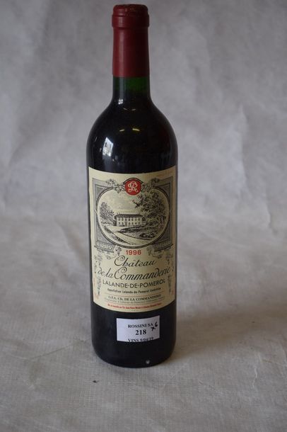 null 6 	bouteilles 	CH. 	LA COMMANDERIE, 	Lalande-de-Pomerol 	1996





