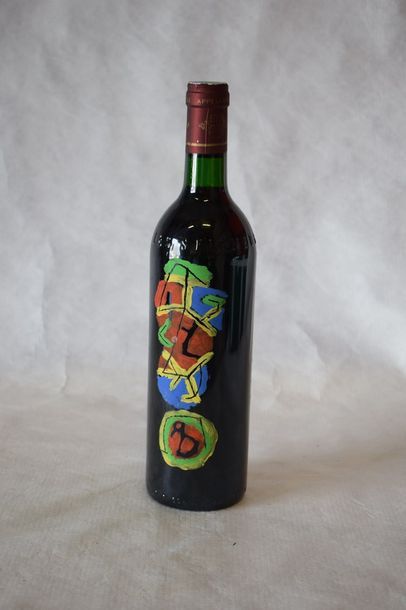  12 	bouteilles 	CAHORS 		La Grezette 	1986	 (bouteilles peintes individuellement)...