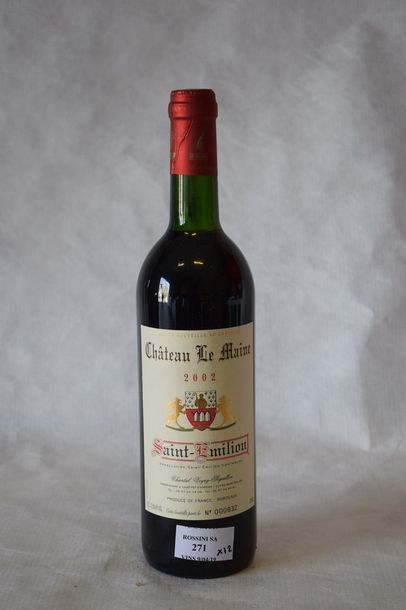 12 	bouteilles 	CH. 	LE MAINE, 	St-Emilion...