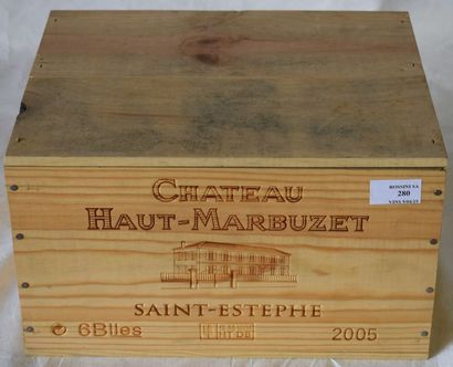 6 	bouteilles 	CH. 	HAUT MARBUZET, Saint-Estèphe...