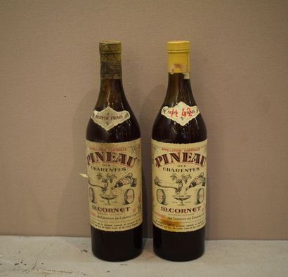  2 	bouteilles 	PINEAU DES CHARENTES 		M. Cornet 		 (LB, 1 millésimée 1942) 	 
 ...