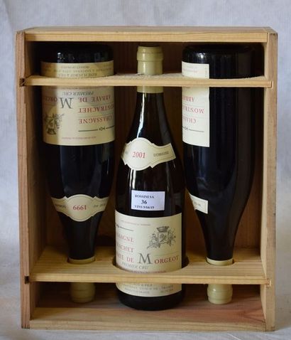  3 	bouteilles 	CHASSAGNE-MONTRACHET 	"Abbaye de Morgeot 1er cru", 	Fleurot-Larose...