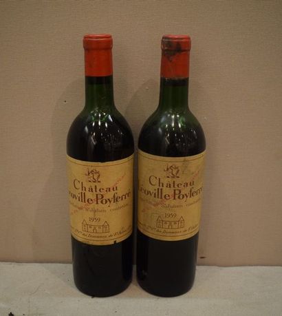 null 2 	bouteilles 	CH. 	LÉOVILLE POYFERRÉ, 2° cru 	Saint-Julien 	1959	 (elt, 1 MB,...
