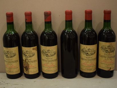 6 	bouteilles 	CH. 	CARDINAL-VILLEMAURINE,...