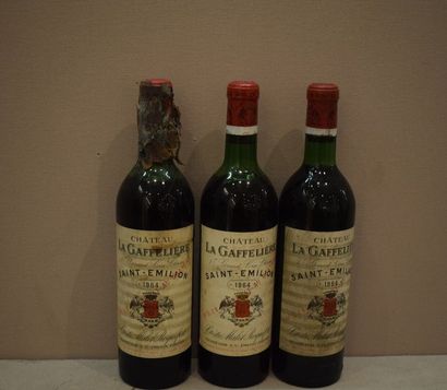 null 3 	bouteilles 	CH. 	LA GAFFELIERE, 1° Grand Cru 	St-Emilion 	1964	 (elt, 1 J,...