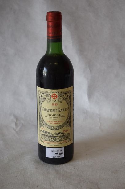 null 12 	bouteilles 	CH. 	GAZIN, 	Pomerol 	1983	 (3 TLB, 1 LB) 	



