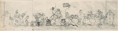 null ALICE AU PAYS DES MERVEILLES Studio Walt Disney 1951. Photostat original de...