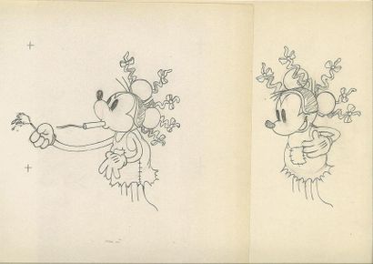 null MICKEY'S MELLERDRAMER Studio Disney, 1934. Ensemble de deux dessins d'animation...