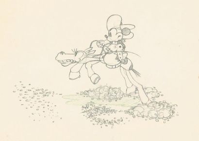 null TWO-GUN MICKEY - Studio Disney, 1934. Dessin d'animation de Mickey Cow Boy à...