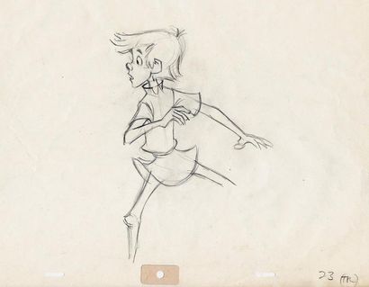 null MERLIN L'ENCHANTEUR Studio Walt Disney, 1963. Dessin d'animation original de...