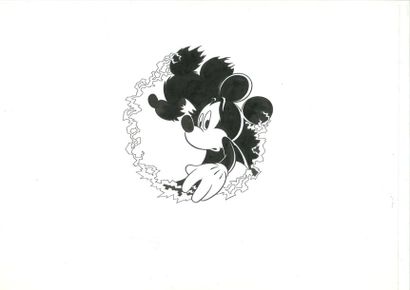 Studio Disney Ensemble de 2 Dessins avec Mickey, Minnie et Pat Hibulaire en King...