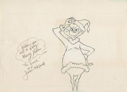 null HOW THE GRINCH STOLE CHRISTMAS Studio Chuck Jones 1966. Dessin d'animation dédicacé...