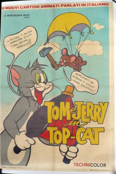 null TOM & JERRY - Top-Cat Affiche italienne, entoilée. 99 x 139 cm.