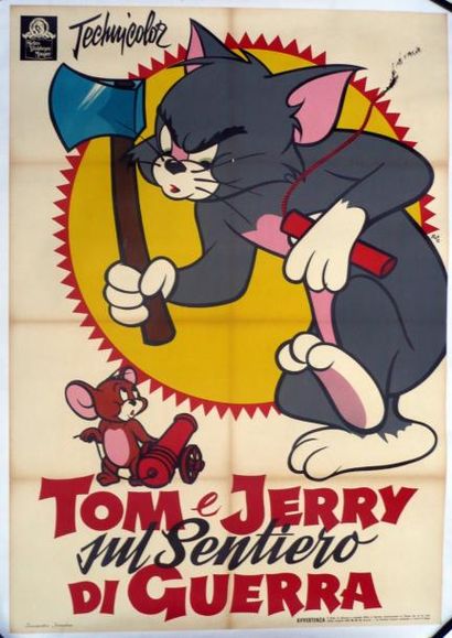 null TOM & JERRY Tom & Jerry Sul Sentiero di Guerra Affiche italienne. Entoilée....