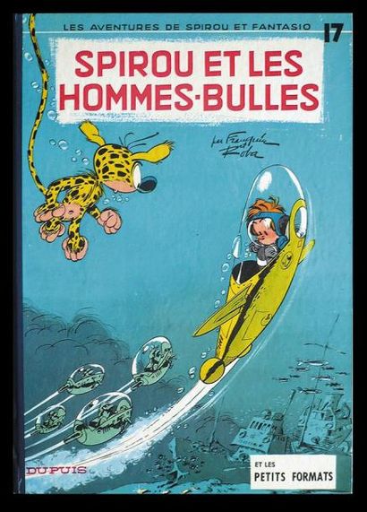 null Spirou et les hommes bulles Dos rond pelliculé bleu marine de 1968. Bel exemplaire,...