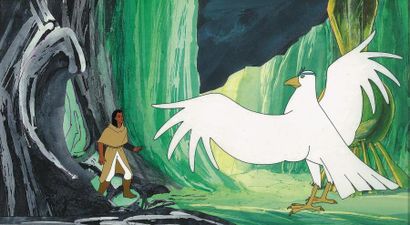 null LES MONDES ENGLOUTIS France Animation, 1984. Cellulo de Spartakus sur son décor...