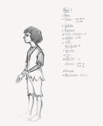 null ULYSSE 31 - DIC, 1978. Ensemble de trois dessins d'étude de personnages: Nérée,...