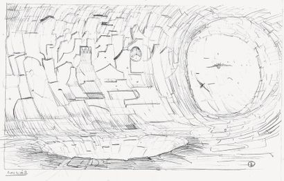 null ULYSSE 31 - DIC, 1978. Ensemble de trois dessins avec les couloirs, le cachot...