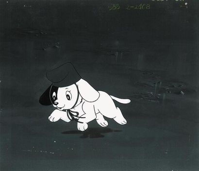 null DORORO - Osamu Tezuka. Mushi Production, 1969. Cellulo d'un des héros sur fond...