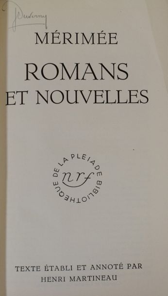  BIBLIOTHEQUE DE LA PLEIADE 
Ensemble de deux ouvrages : 
MERIMEE. 1 vol. Romans...