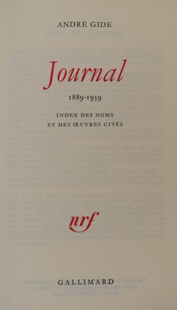 null BIBLIOTHEQUE DE LA PLEIADE

GIDE André. 1 vol. Journal 1889-1939 - Bibliothèque...