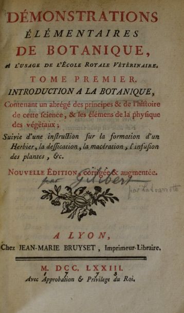 null CLARET DE LA TOURRETTE & ROZIER (abbé François)].

Démonstrations élémentaires...