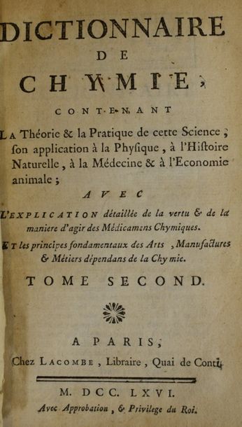 null MACQUER Pierre Joseph

Dictionnaire de chymie contenant La Théotrie & la Pratique...