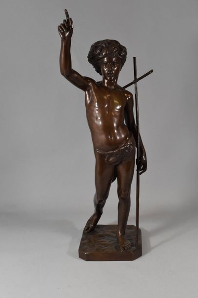 null Paul DUBOIS (1827-1905) 

Saint Jean le Baptiste 

Epreuve en bronze à patine...
