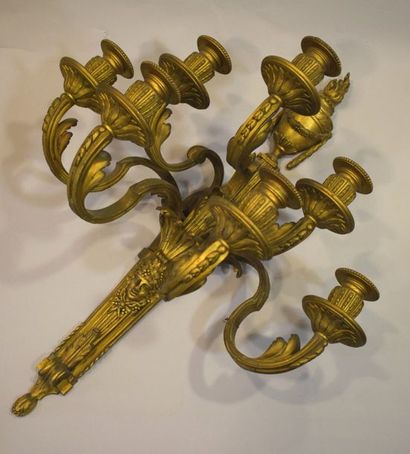 null Paire d'appliques en bronze doré de style Louis XVI 

Travail XIXème siècle...