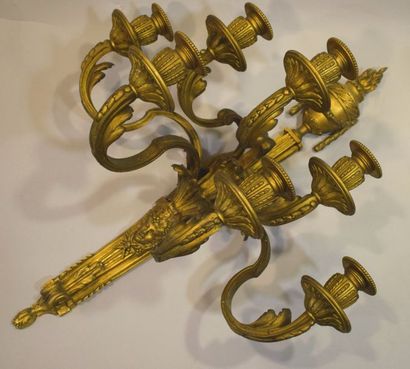 null Paire d'appliques en bronze doré de style Louis XVI 

Travail XIXème siècle...