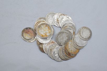 null FRANCE

Ensemble de pièces en argent de 1 franc de type Cérès 

Poids : 180.30...