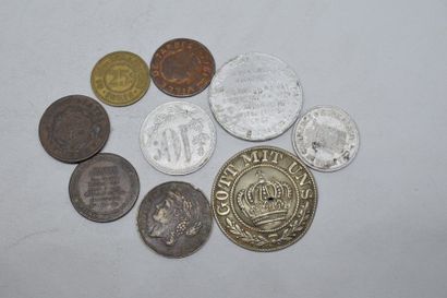 Petit ensemble numismtique dont trois monnaies...