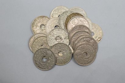 null Ensemble de pièces de 25 centimes en maillechort de type Lindauer (F.172). Poids...
