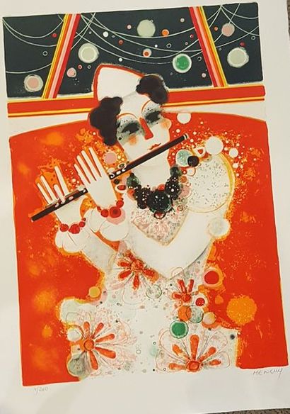 null MENGUY Frédéric (1927-2007)

Clown jouant de la flûte

lithographie, signé en...